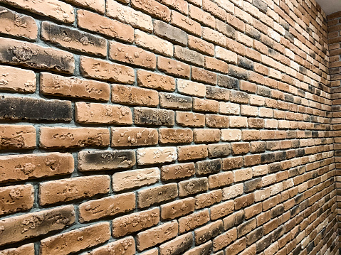 Brick wall element, background, texture. Studio Photo