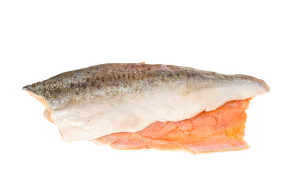 istock Frozen salmon filet isolated on white background. S 1255332612
