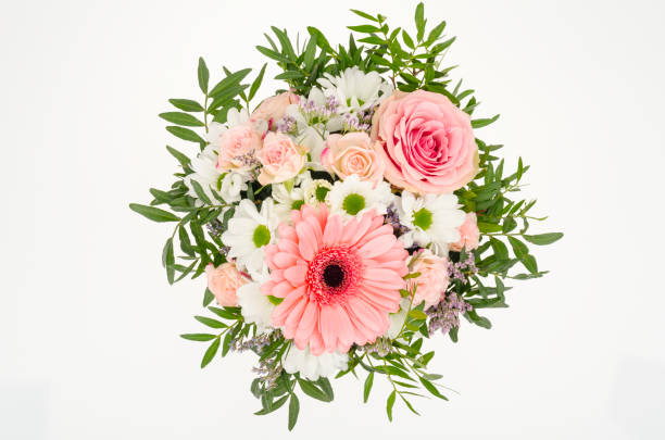 istock Part of flower bouquet, composition on light background. 1255332775