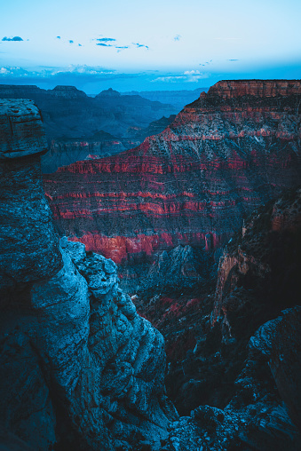 Grand Canyon seen at sunset gives the canyon vibrant colors.