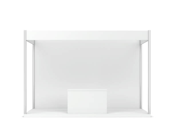 istock Trade show booth with counter mockup 1255333647