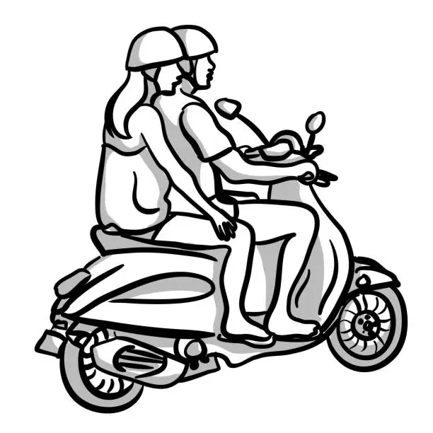 Vector illustration of European Street Scooter