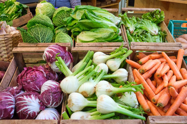 istock Salad and vegetables for sale 1255340162
