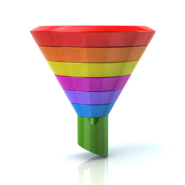 istock Colorful Conversion or sales funnel 3d illustration 1255341224