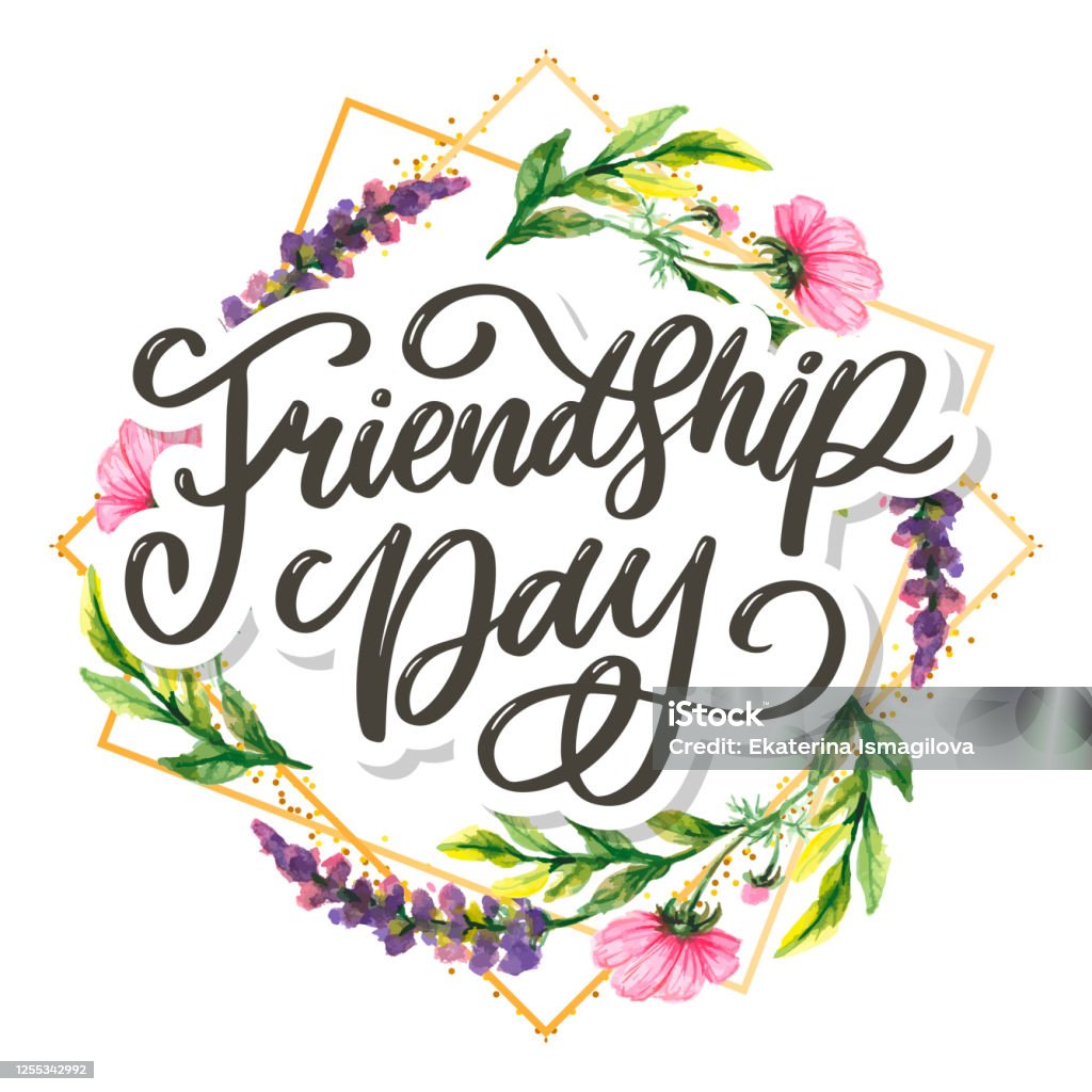 Beautiful Illustration Of Happy Friendship Daydecorated Greeting ...
