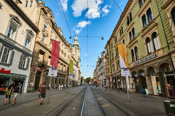 istock Street in City Graz Styria 1255343171