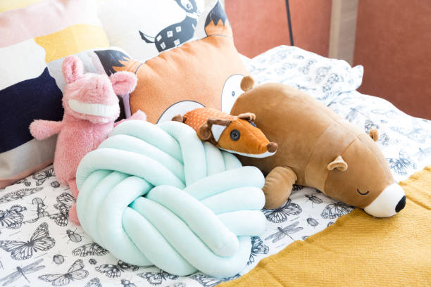 istock Many animal dolls on kid's bedroom. 1255343202