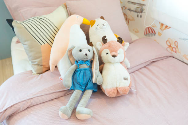 istock Many animal dolls on kid's bedroom. 1255343205