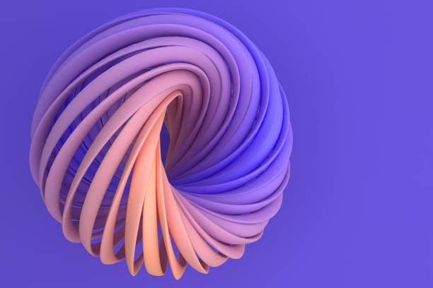 istock Color orange bright abstract 3D background of a intertwine wave curving and writhing surface on a dark turquoise background. 3D illustration with copy space 1255345073