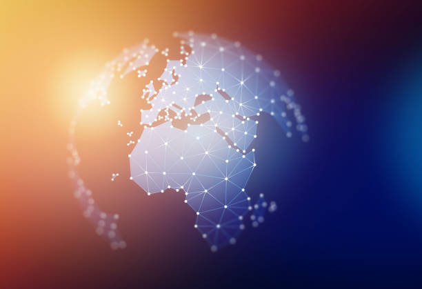 istock Pan Europe Geometric Network World Map Globe Polygon Graphic Background 1255346220