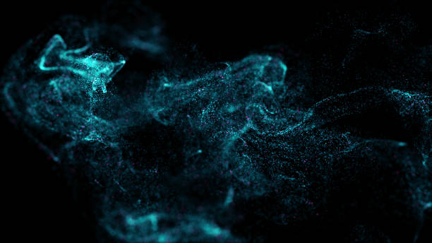 istock 3d render of abstract fractal particles field. Detailed chaotic fluid motion simulation. 1255348068