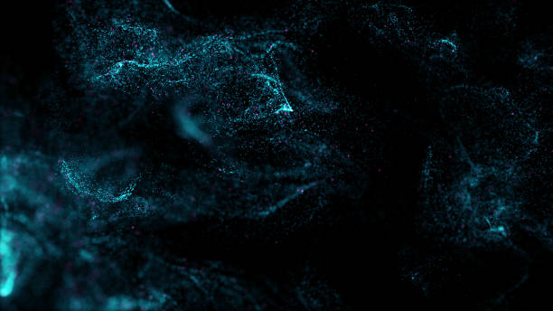 istock 3d render of abstract fractal particles field. Detailed chaotic fluid motion simulation. 1255348078