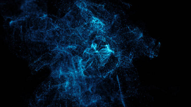 istock 3d render of abstract fractal particles field. Detailed chaotic fluid motion simulation. 1255348162
