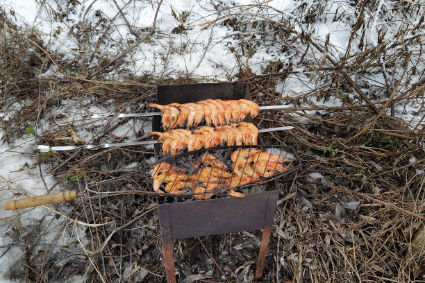 istock grilled shrimps. charcoal grilled shrimp in nature 1255351037