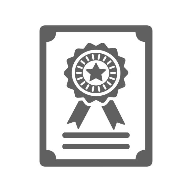 Award, Certificate gray icon / achievement, success Award, Certificate icon / achievement, success. Beautiful design and fully editable vector for commercial, print media, web or any type of design projects. graduation symbols stock illustrations