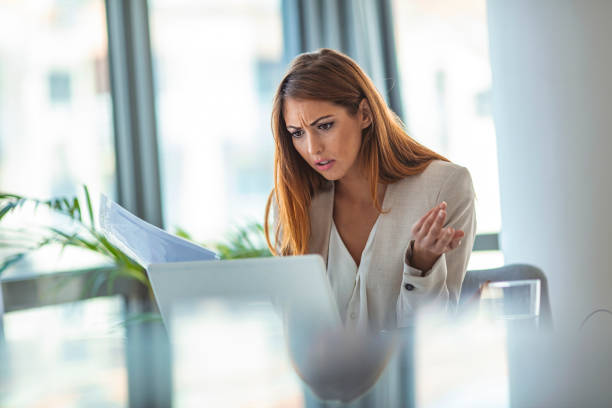 istock Beautiful business lady hand arm gesturing not agree 1255368366