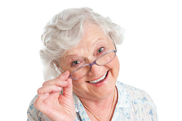 istock Satisfied senior woman with eyeglasses 125537094