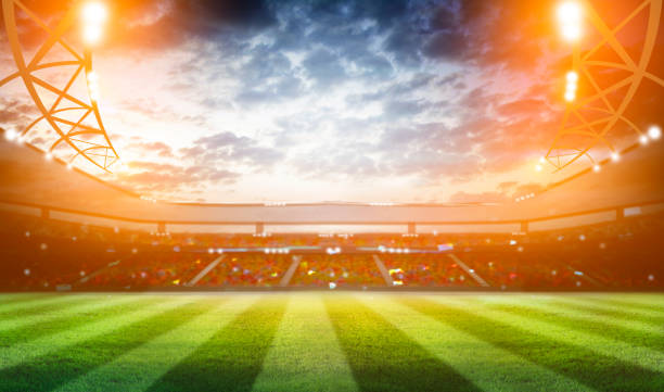 istock lights at night and football stadium 3D 1255373213