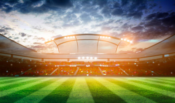 istock lights at night and football stadium 3D 1255373214