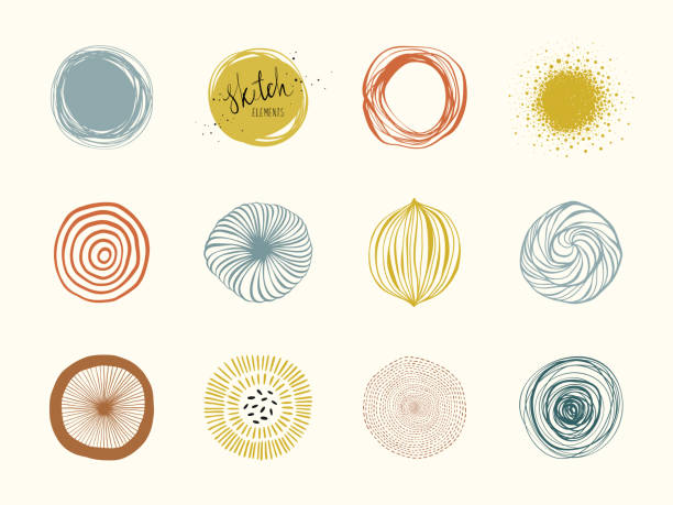 Abstract Circle Shapes 01 Artistic circle elements. Use for social media posts, Highlights cover icons, posters, prints, greeting and business cards, banners, labels and other graphic designs. animal shell stock illustrations