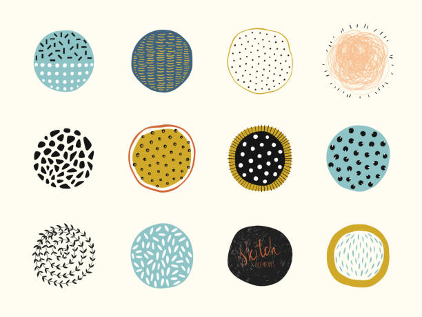 추상 원 셰이프 02 - natural pattern stock illustrations