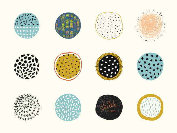Abstract Circle Shapes 02 Artistic circle elements. Use for social media posts, Highlights cover icons, posters, prints, greeting and business cards, banners, labels, badges and other graphic designs. organic stock illustrations