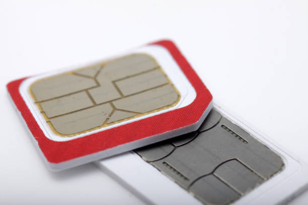 istock Close up shot of phone simcard chips 1255373343