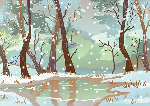 Vector illustration of White Landscape