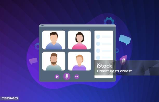 Video Call Digital Technology Communication Vector Illustration Concept ...