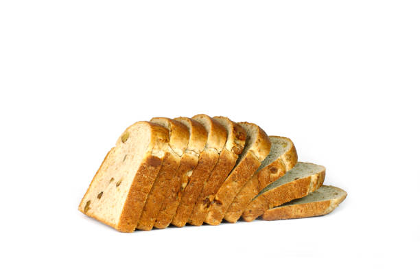 istock Sliced healthy brown bread with white background 1255376827