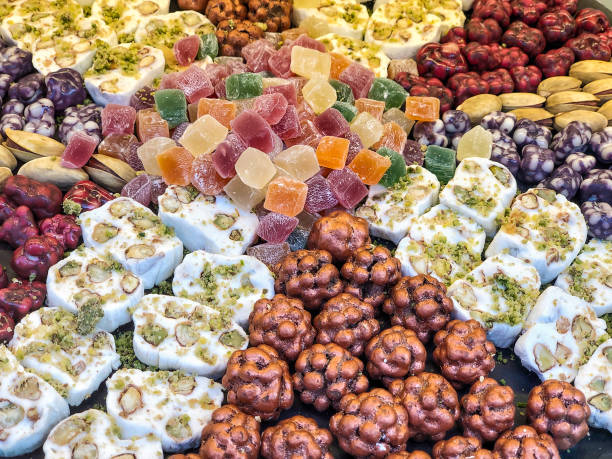 istock variety of Turkish delights as a background 1255376860