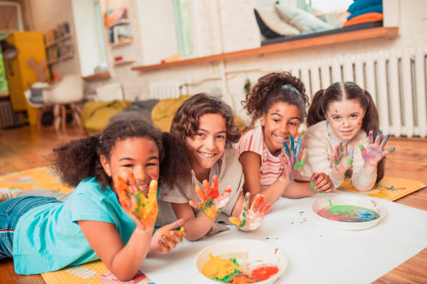 Children, learn painting with coloring book
