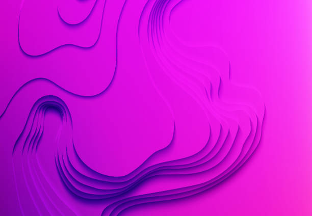 istock Retro futuristic layout template in 1980s style. Cyberpunk background. Color waves. Vector abstract topographic map concept with space for your copy. 3D Cartography concep background 1255379782