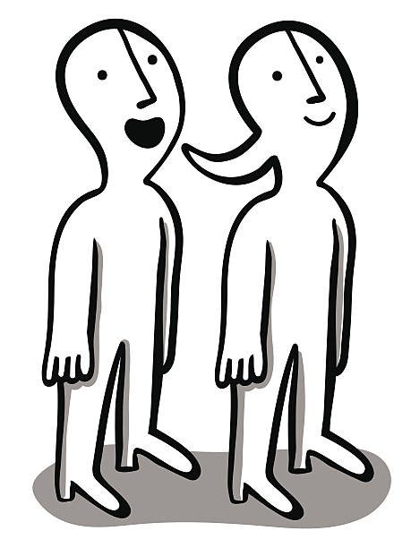 ilustraciones, imágenes clip art, dibujos animados e iconos de stock de hombre habla otra - twin tips