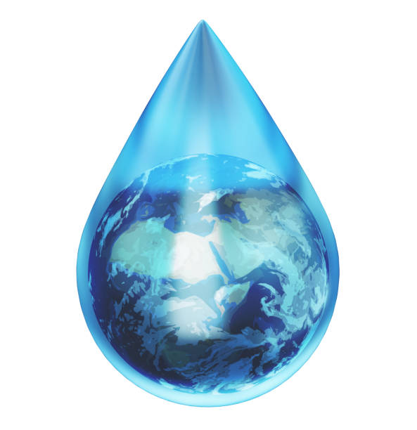 istock World globe map in a water drop isolated on white. Ecology symbol. 3D illustration 1255386227