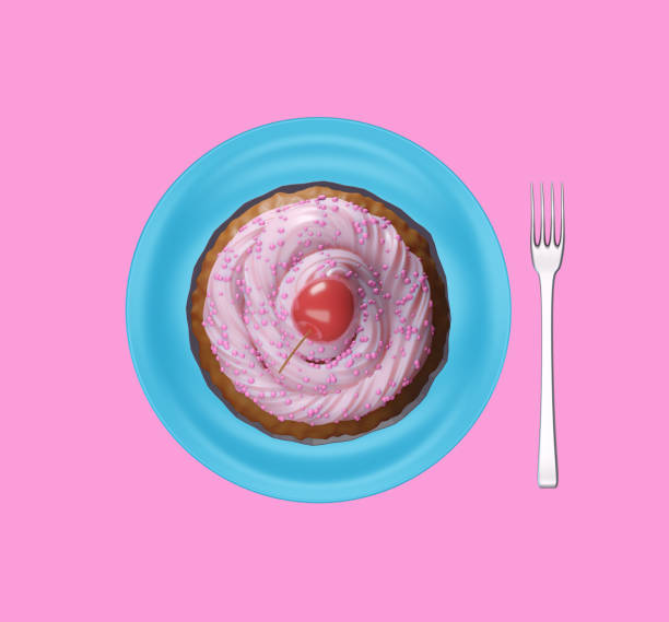 istock Delicious tasty cupcake with the pink icing 1255386254