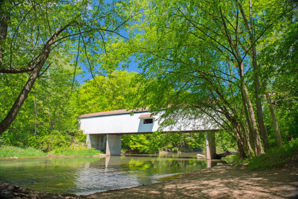 istock Bridge Covered-Adams Mill-Carrol Co. Ind.-Build 1842 1255387441