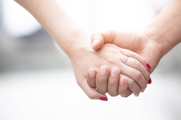 istock Couples hold hands to propose On valentine's day 1255388402