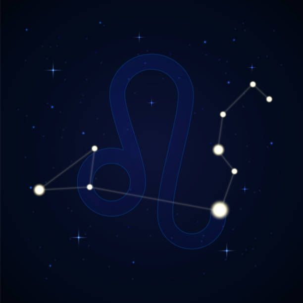 istock Leo, the lion. Constellation and zodiac sign on the starry night sky 1255390118