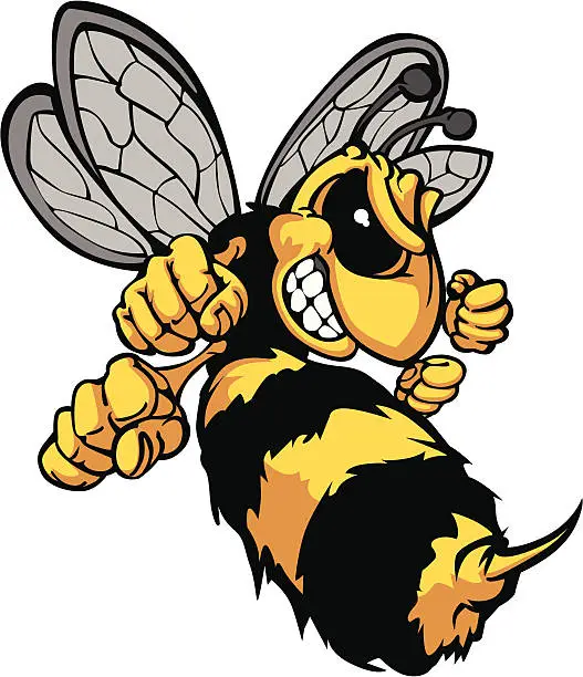 Vector illustration of Bee Hornet Cartoon