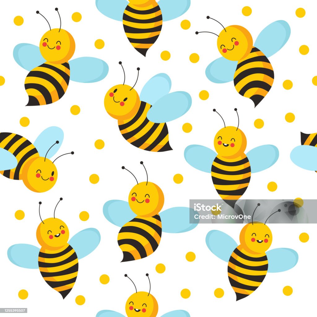 Mẫu Đường Nối Ong Những Con Ong Bay Dễ Thương Cho Sản Phẩm Mật Ong ...