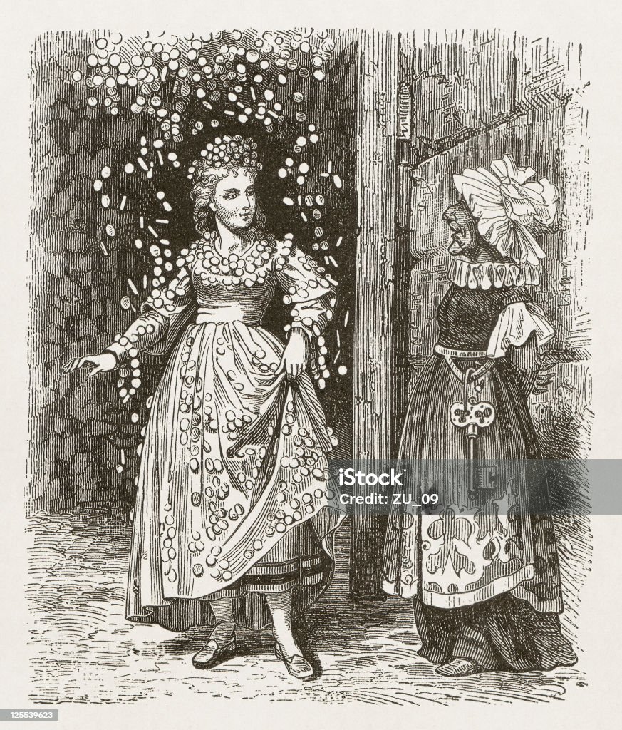 Mutter Hulda von Carl von Binzer, veröffentlichte 1873 - Lizenzfrei Frauen Stock-Illustration