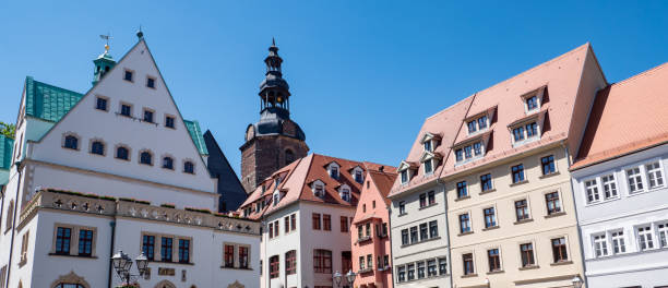 istock Panorama Lutherstadt Wittenberg market in Germany 1255399733
