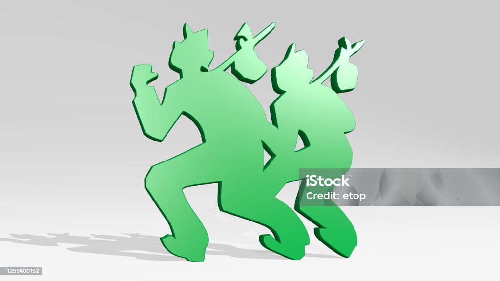 travellers walking together stand with shadow. 3D illustration of metallic sculpture over a white background with mild texture. editorial and airport travellers walking together from a perspective with the shadow. A thick sculpture made of metallic materials of 3D rendering 20-29 Years Stock Photo