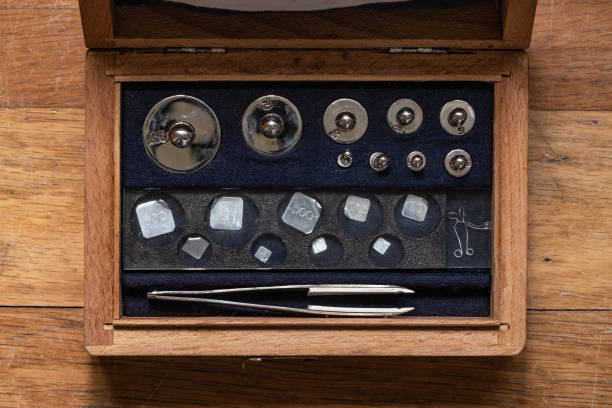 istock Vintage set of old weights 1255400619