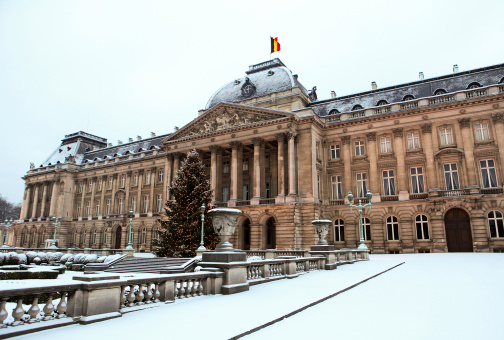The Royal Palace in the center of Brussels, Belgium.