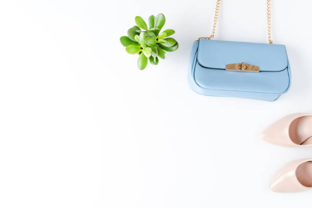 istock Purse with high heels. Fashion background 1255403266
