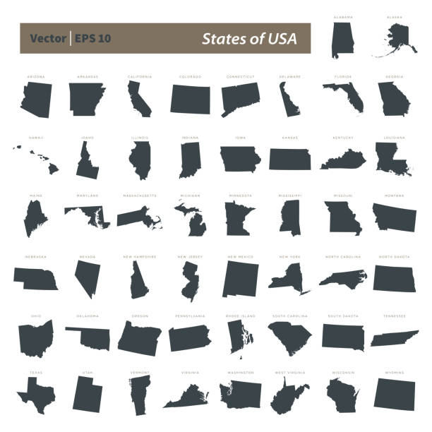 States of US Map set Vector Template Illustration Design. Vector EPS 10. States of US Map set Vector Template Illustration Design. Vector EPS 10. alabama us state stock illustrations