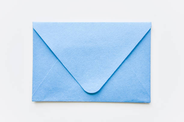 istock classic blue  closed envelope with round corners on the white background 1255407727