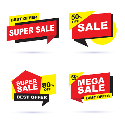 Collection of sale banner design. Sale tags collection. Vector design